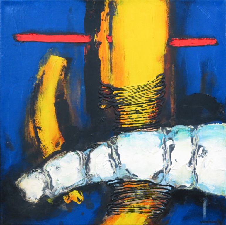 Hans Vanhorck: Olieverf op doek, Relief series XV kopen? Bied vanaf 400!