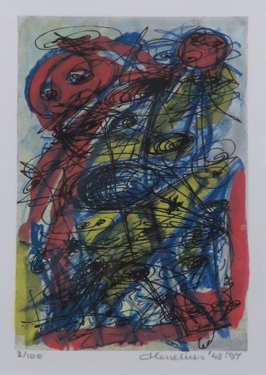 Henk Hesselius: Litho, Experimenteel universum II - Ingelijst kopen? Bied vanaf 20!