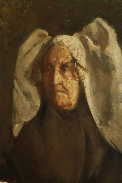 PORTRET VAN DORTSE VISSERSVROUW door JOHANNES LARY 1903 - DORDRECHT verkocht voor € 195!