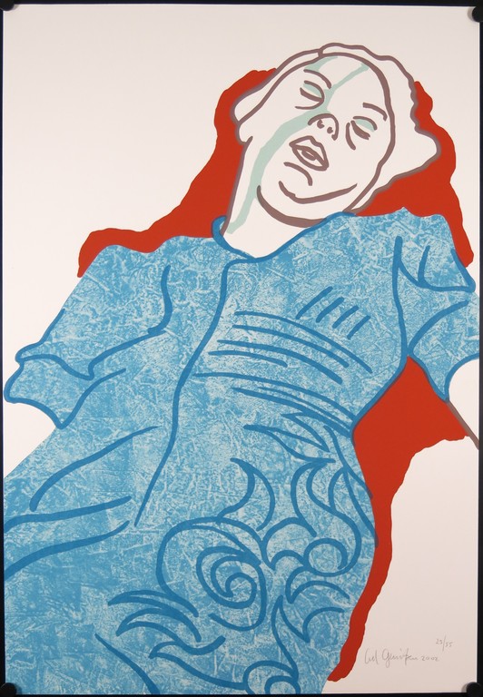 Ad Gerritsen: Zeefdruk, Slapende vrouw kopen? Bied vanaf 50!