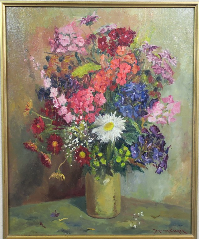 Jord van Calker: Olieverf op doek, Bloemenweelde I - Ingelijst kopen? Bied vanaf 80!