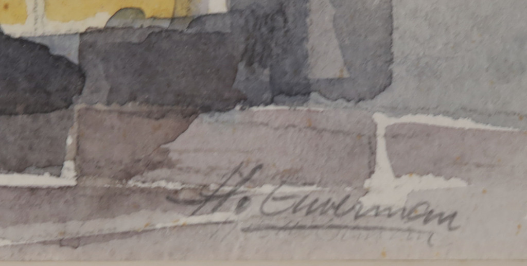 Hen Euverman: Aquarel, Stadsgezicht kopen? Bied vanaf 1!