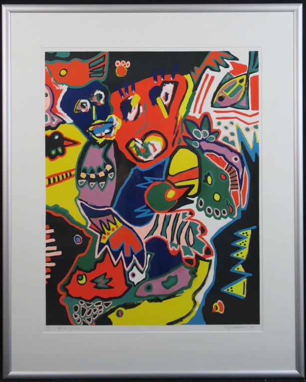 Marianne Naerebout: Zeefdruk, African Jungle - Ingelijst (groot) verkocht voor € 100!