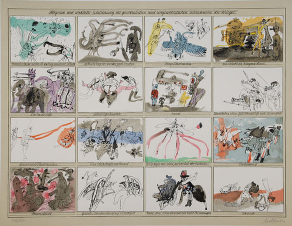 Kurt Moldovan: Lithografie, Schrecken des Krieges verkocht voor € 50!
