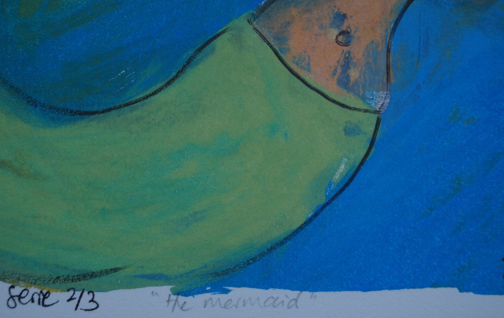 Hester van Dapperen - gesigneerde monoprint zeefdruk - the mermaid kopen? Bied vanaf 1!