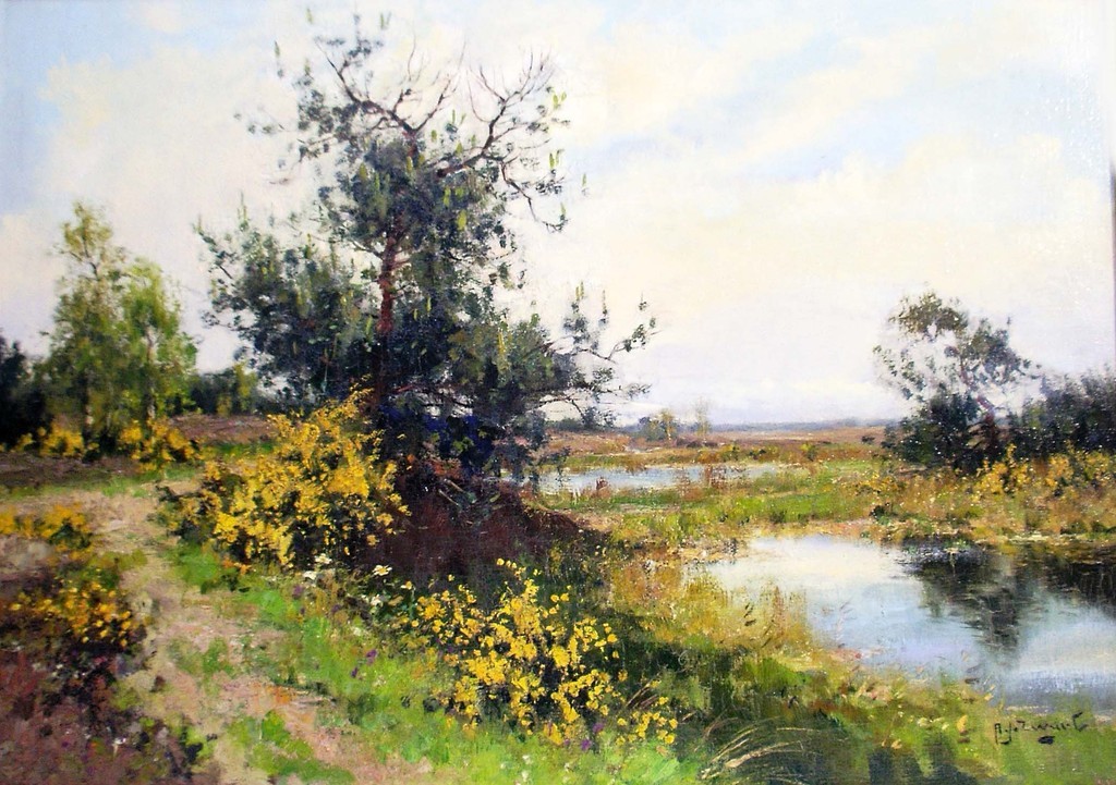 Arie Zwart - A.J. (Arie) Zwart: Olieverf schilderij Vinkeveense Plassen verkocht voor € 500!