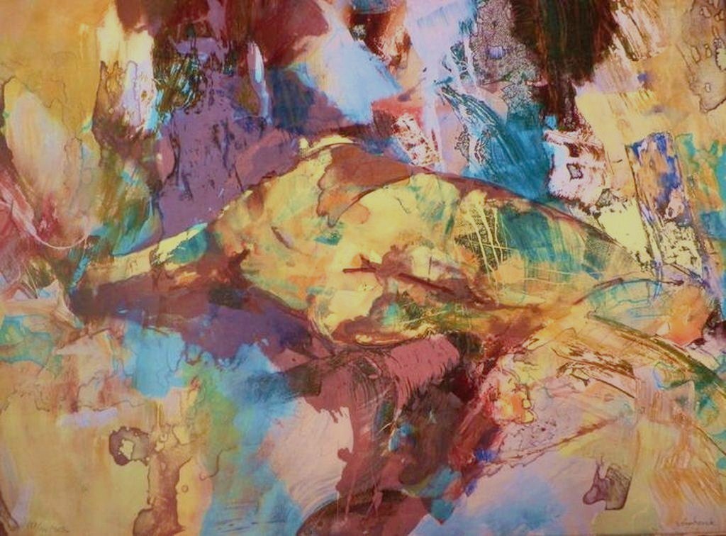 HANS VANHORCK Gr Litho(52x72 cm) VERSTEENDE AARDE Handgesigneerd verkocht voor € 65!