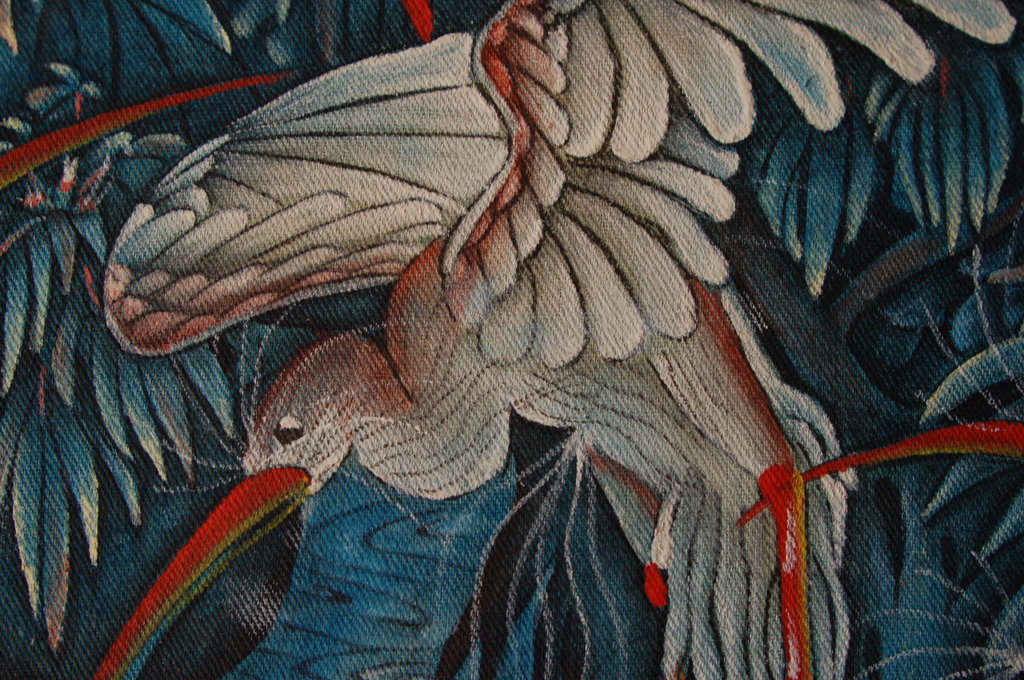 Onbekende kunstenaar - schildering op doek - kraanvogels  kopen? Bied vanaf 1!