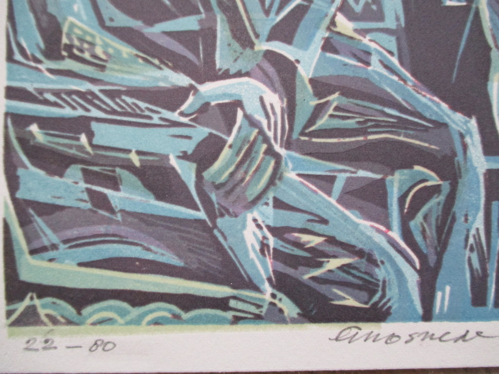 Toon wegner, linosnede, zonder titel kopen? Bied vanaf 30!