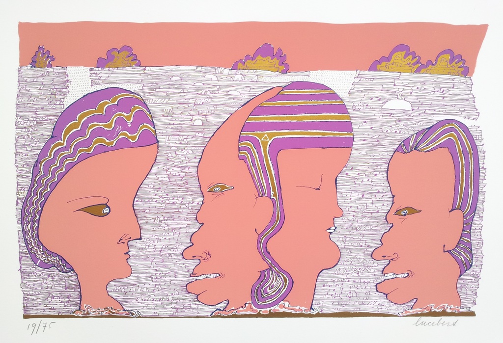 Lucebert: zeefdruk S/N uit Buhnescreens 1971 verkocht voor € 195!