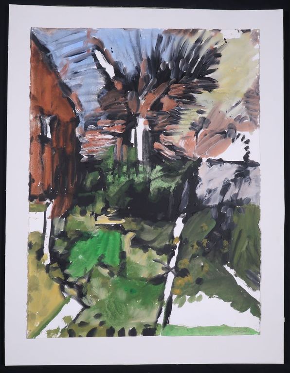 Theo Elfrink: Gouache op papier, Mehr (BRD) verkocht voor € 50!