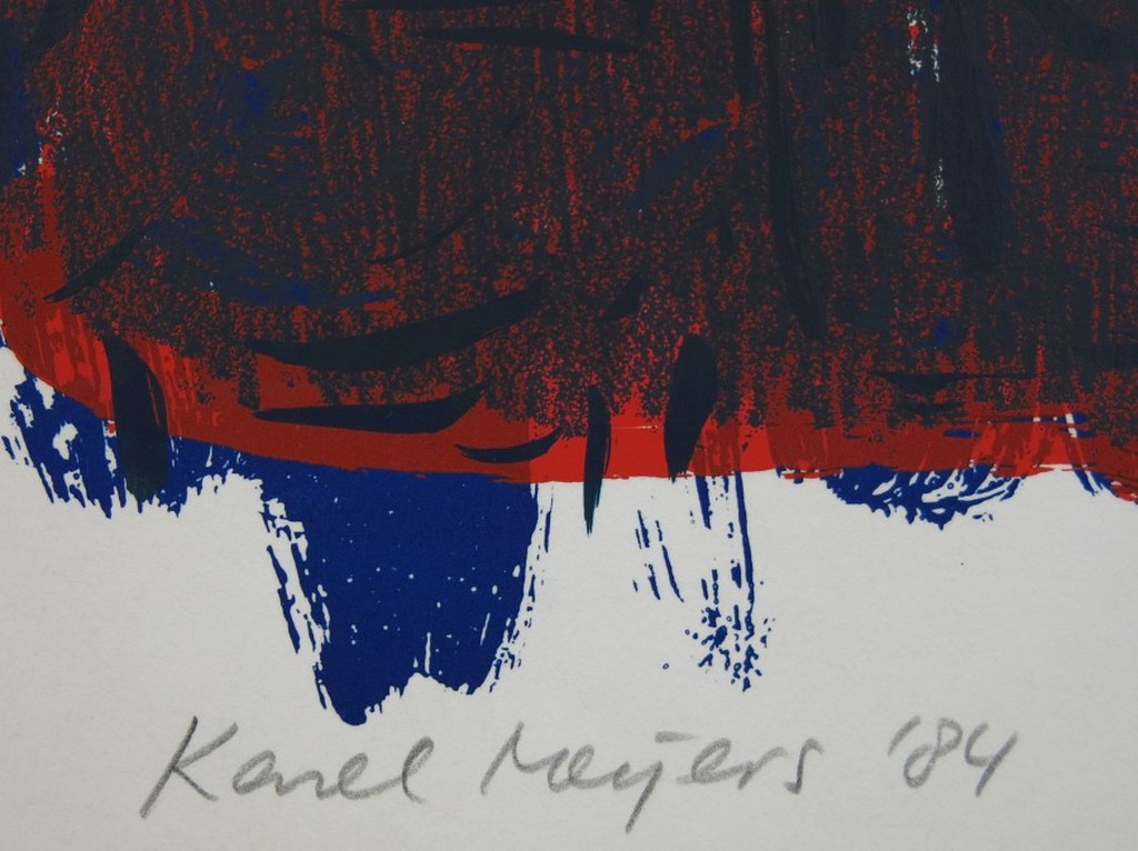 Karel Meijers: Zeefdruk, Vaas met bloemen kopen? Bied vanaf 1!