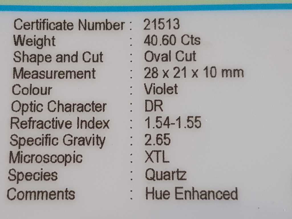 40.60 Ct Certified Oval Voilet Amethyst Gemstone kopen? Bied vanaf 23!