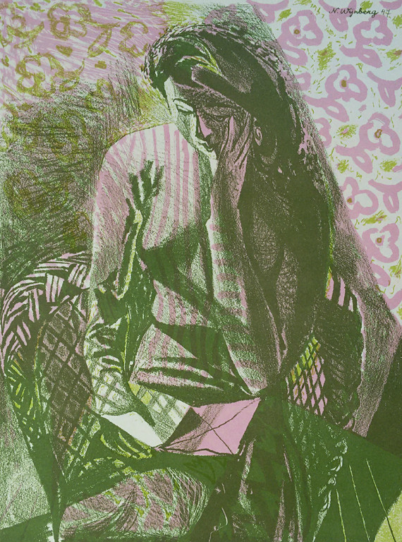 Nicolaas Wijnberg - Meisje met brief, handgesigneerde litho verkocht voor € 60!