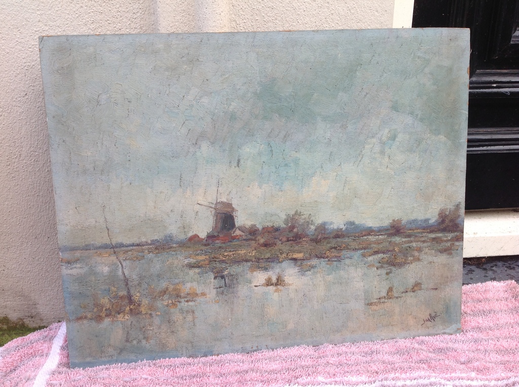  Jack Aue, plasgezicht met molen  verkocht voor € 40!