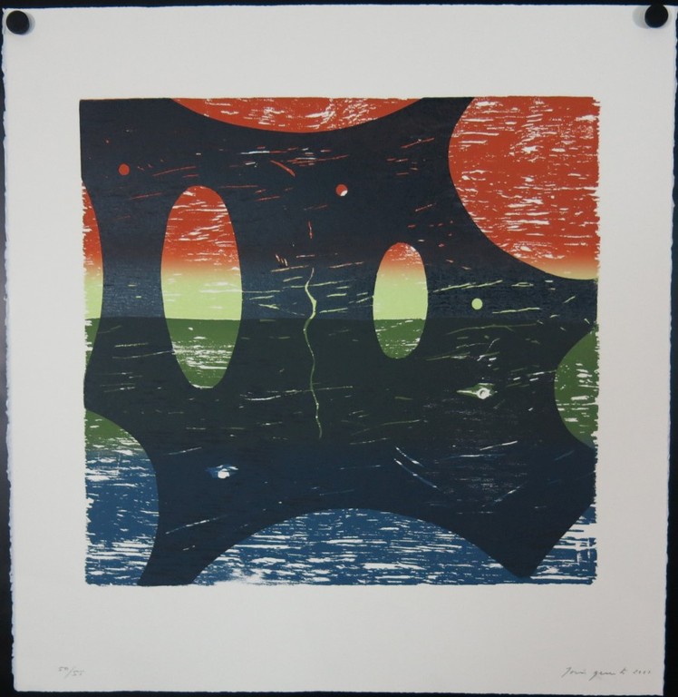 Joris Geurts: Houtsnede, Z.T. (blauw/zwart) kopen? Bied vanaf 1!