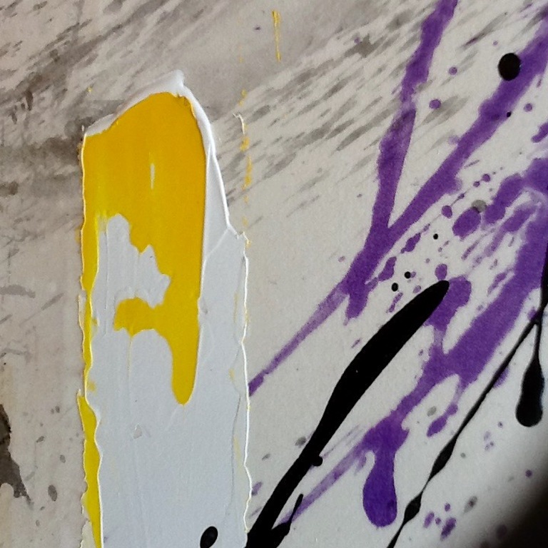 Peter Schenk, unica, verf en collage op zeefdruk, gesigneerd, 2005 kopen? Bied vanaf 85!