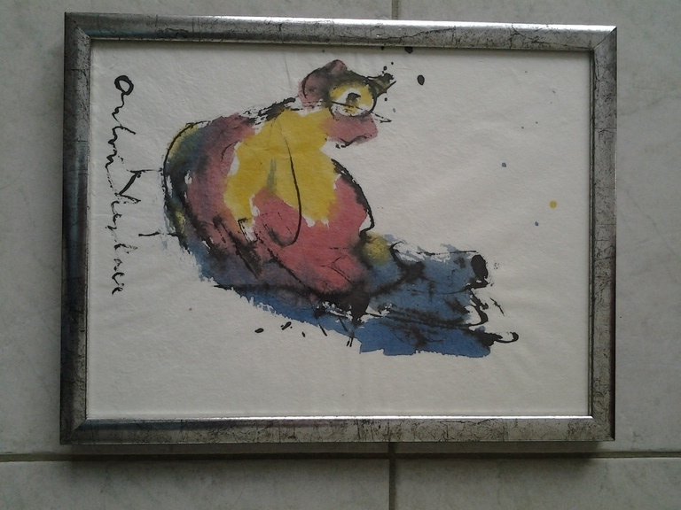 Anton Heyboer Aquarel   KIP verkocht voor € 170!