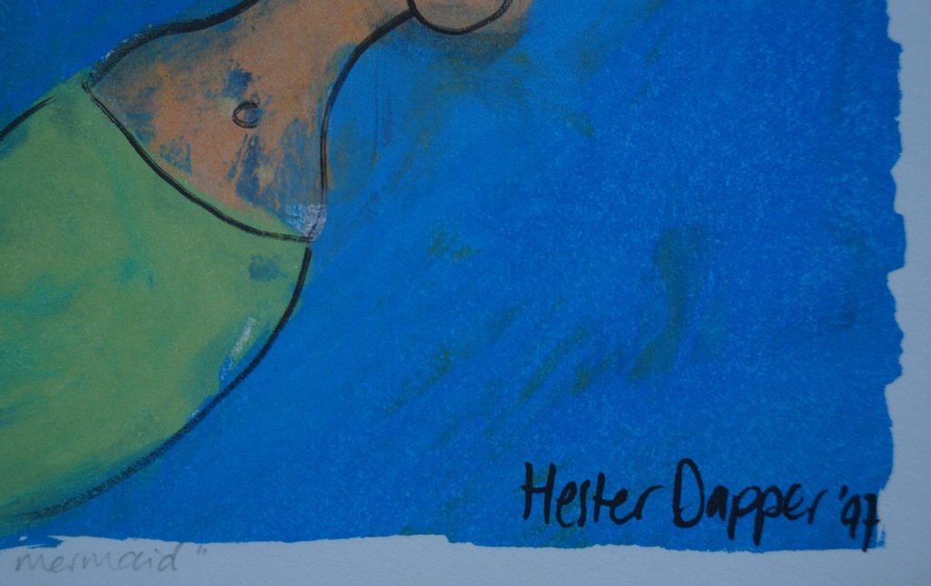 Hester van Dapperen - gesigneerde monoprint zeefdruk - the mermaid kopen? Bied vanaf 1!