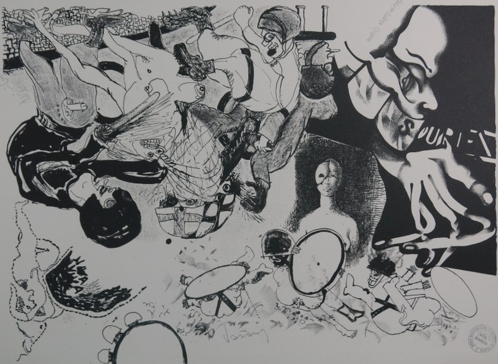 Jacqueline de Jong: Litho, Souriez verkocht voor € 50!