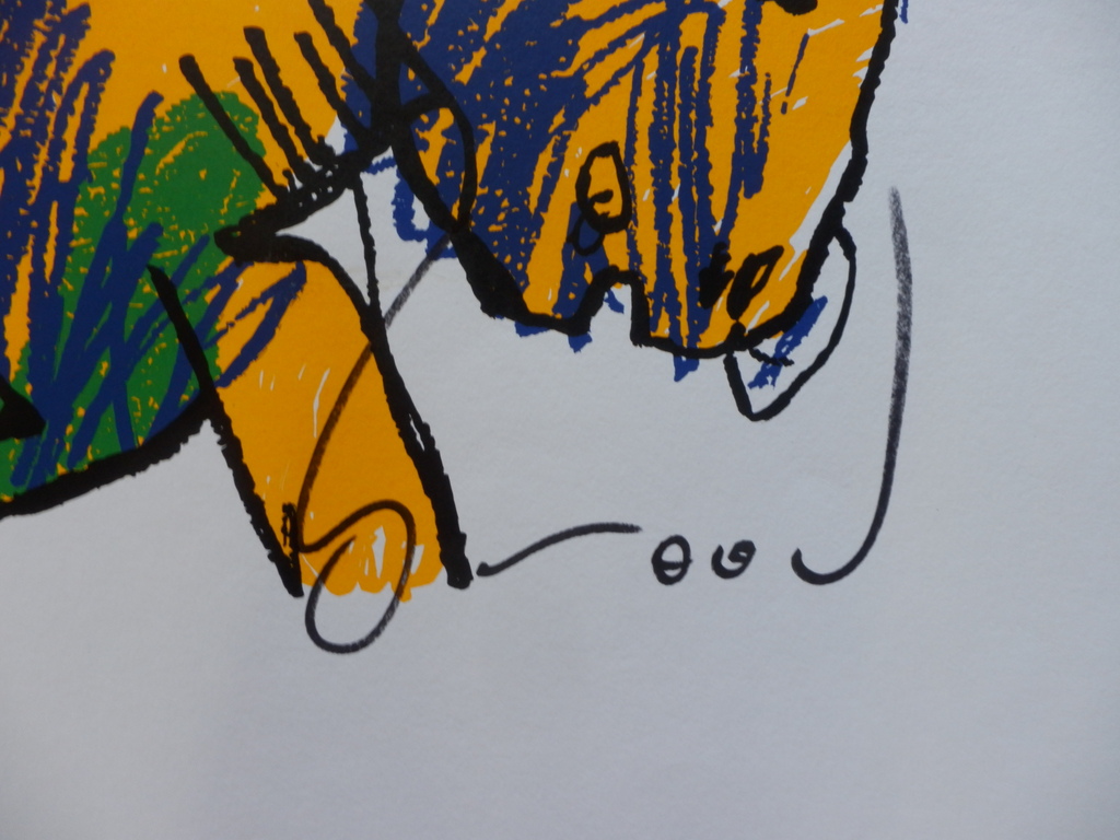 HERMAN BROOD  ZEER GROTE(70x70) HANDGESIGNEERDE Zeedruk  MAN EN PAARD kopen? Bied vanaf 100!