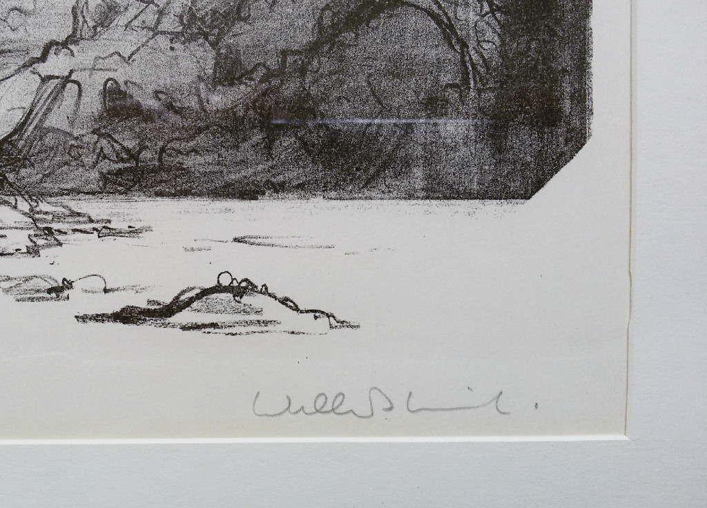 William (Dirkje) Kuik - Landschap, litho (ingelijst) kopen? Bied vanaf 1!