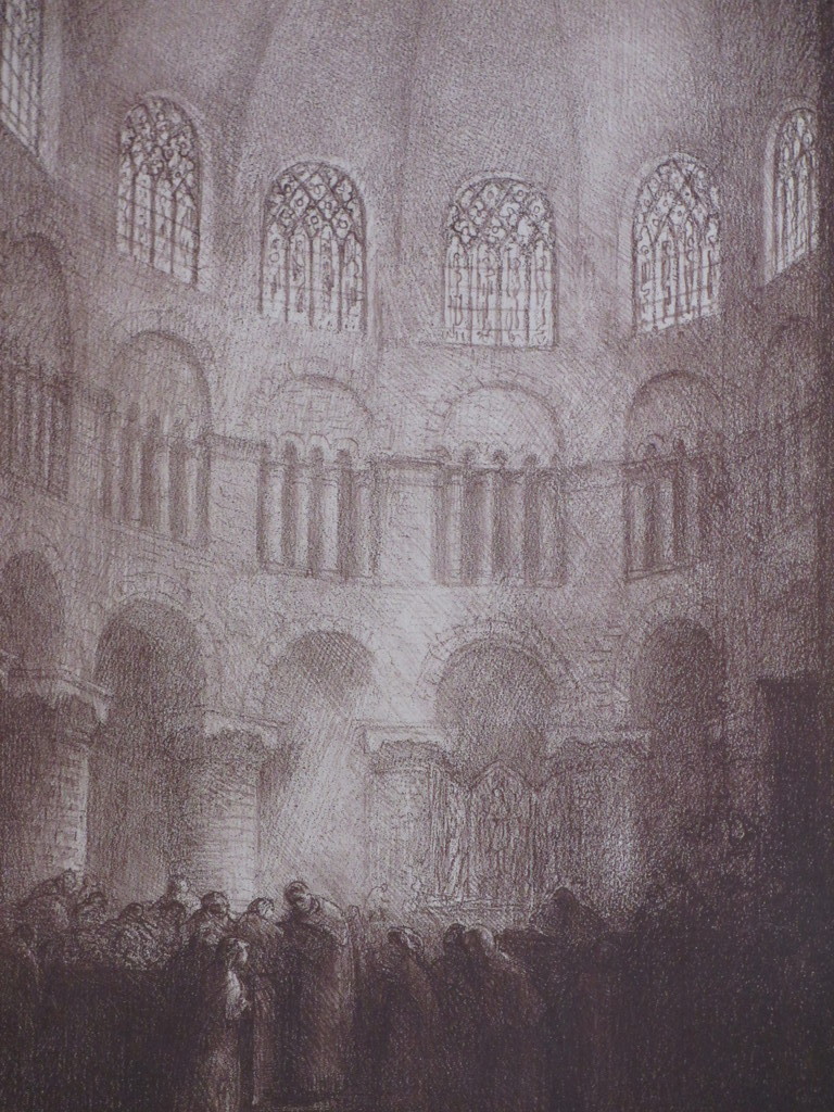 Jan Cossaar, Kerkgang in de Kathedraal, Litho kopen? Bied vanaf 35!