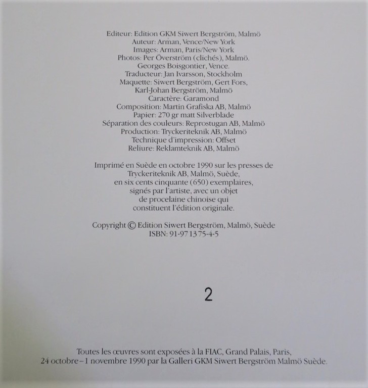 Arman: Catalogus met origineel Chinees porselein op de cover, Fragments de Chine kopen? Bied vanaf 100!