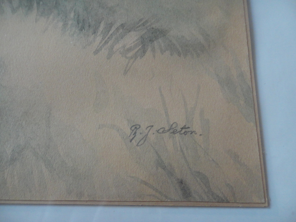 Vermoedelijk Engelse school, aquarel, breiend meisje bij rietkraag kopen? Bied vanaf 1!
