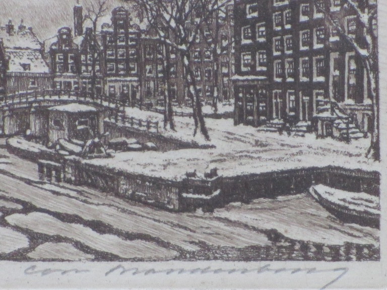 Cornelis Brandenburg, Oude Schans in de sneeuw, Ets kopen? Bied vanaf 60!
