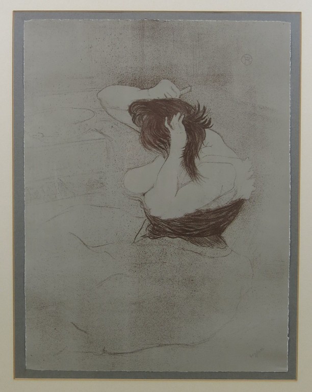 Henri de Toulouse-Lautrec: Litho, Elles couffure - Ingelijst verkocht voor € 100!