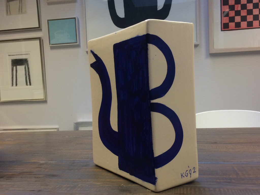 Klaas Gubbels, 'blauwe kan' keramieke vaas uit 1992 in top conditie. kopen? Bied vanaf 745!