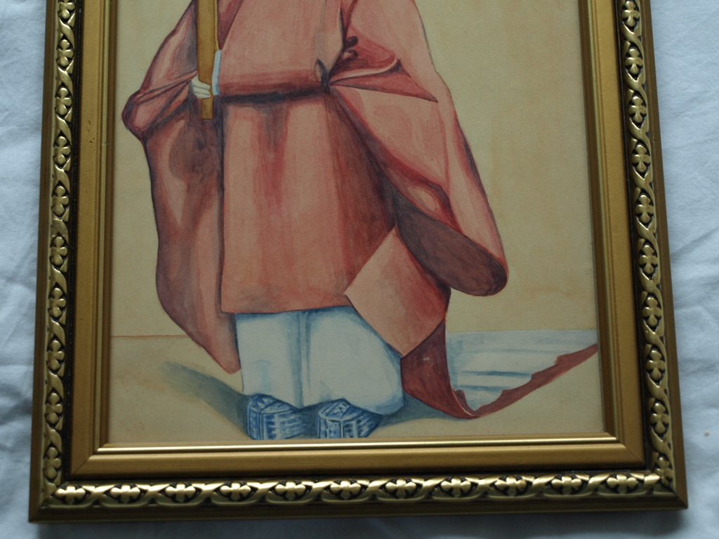 Onduidelijke signatuur: Aquarel – Japanse man – ingelijst – 1929 kopen? Bied vanaf 1!