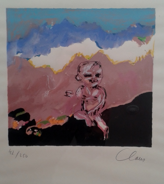 Zeer fraaie zeefdruk van Hugo Claus verkocht voor € 90!