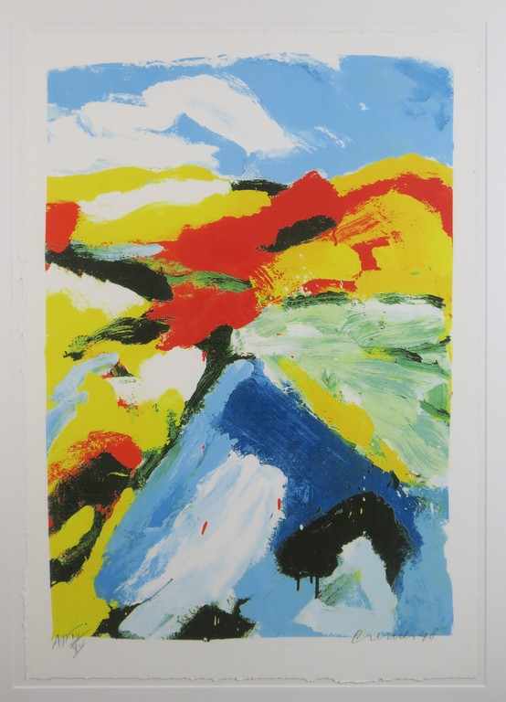 Jan Cremer: Zeefdruk, Blue Mountain Blue - Ingelijst (groot) kopen? Bied vanaf 300!