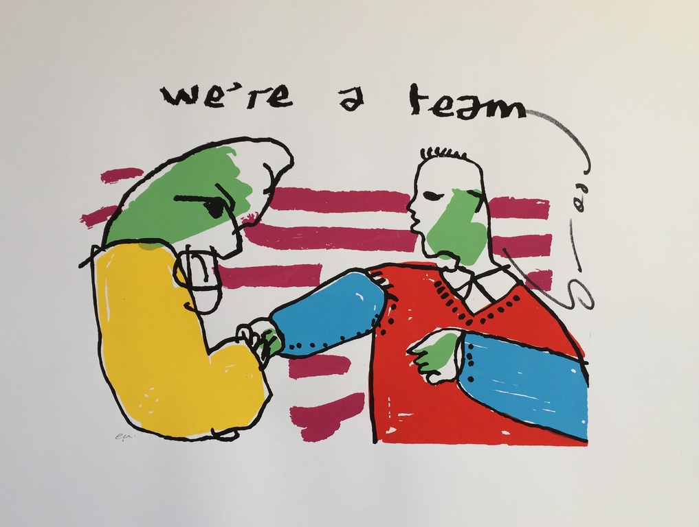 Herman Brood - We're a team - Originele hand gesigneerde zeefdruk kopen? Bied vanaf 1!