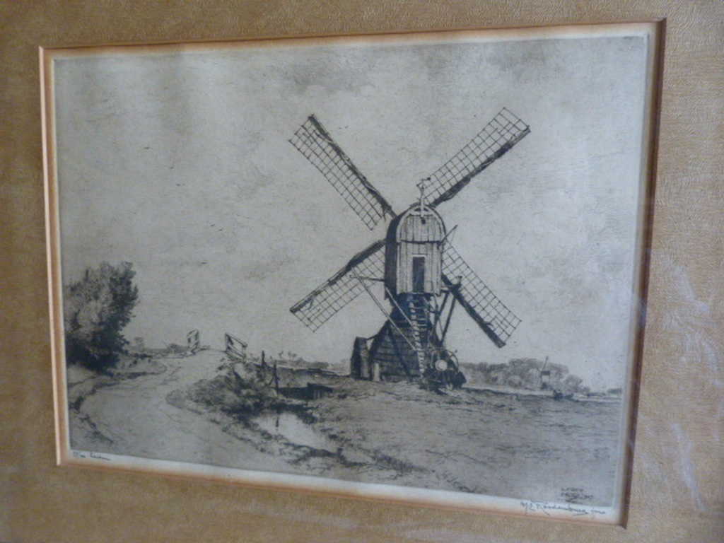 Wipmolen aan het Maredijkje, Leiden  -  ets. kopen? Bied vanaf 45!