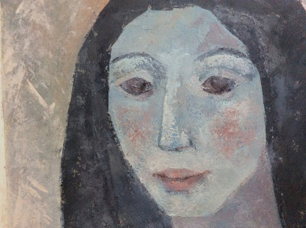 Irene Joffroy - Portret van vrouw - olieverf op papier, gesigneerd, 1973 kopen? Bied vanaf 125!