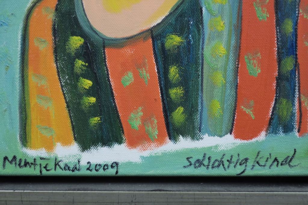 Meertje Kaal: Olieverf op canvas, Schichtig kind - Ingelijst (baklijst) kopen? Bied vanaf 1!