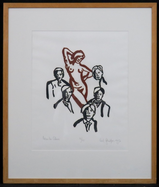 Ad Gerritsen: Houtsnede, Master Class - Ingelijst verkocht voor € 65!