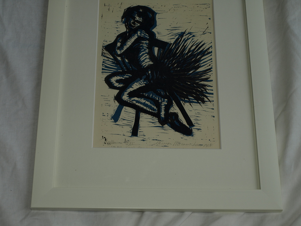 Herman Stammeshaus : Houtsnede , Ballerina – gesigneerd & ingelijst - 1958 kopen? Bied vanaf 1!