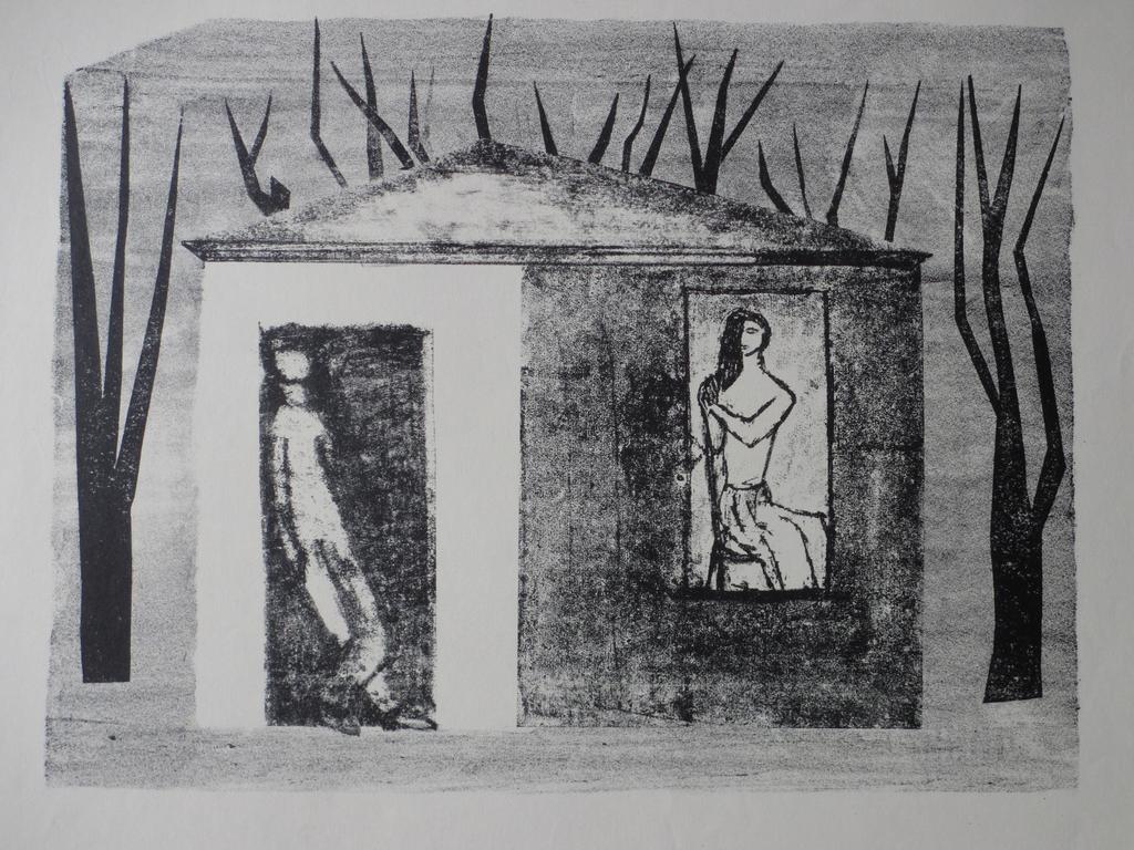 Wally Elenbaas, Wachtenden, Litho verkocht voor € 65!