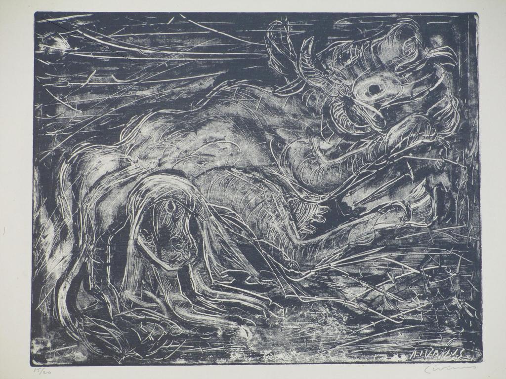 Livinus van de Bundt, La Vache, Litho 1943 verkocht voor € 40!