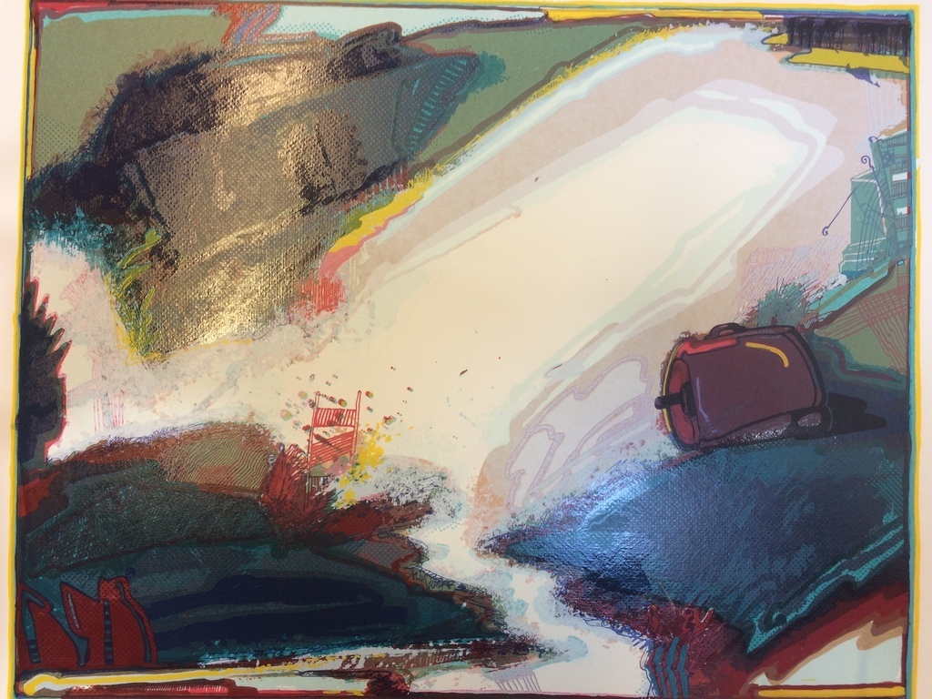 Huibert van Dorp, zeefdruk op karton met passe partout, 24/50 kopen? Bied vanaf 1!