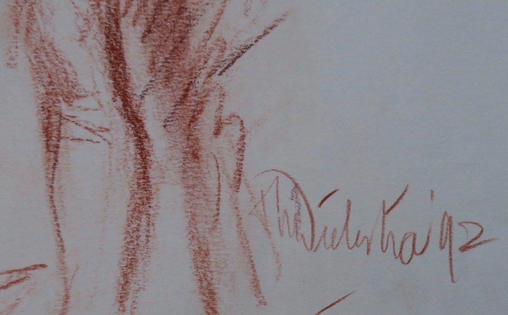 Ton Diekstra: Rood krijt tekening, Naakt kopen? Bied vanaf 100!