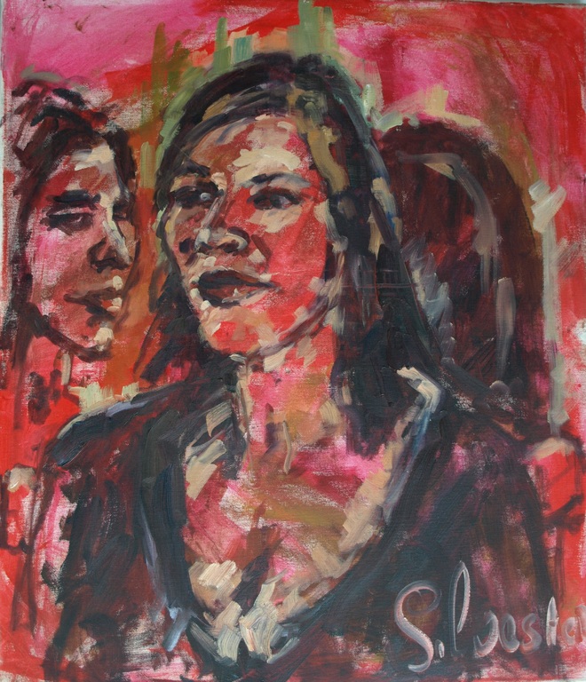 Silvester Peperkamp : Olieverf op linnen – Vrouwen - gesigneerd – ca 2000 verkocht voor € 35!