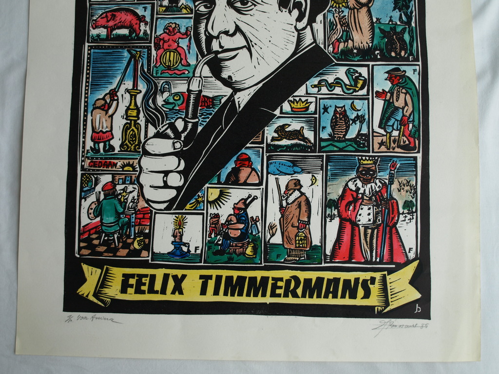 Jozef Bossaert : Houtsnede , Felix Timmermans – gesigneerd - 1985  kopen? Bied vanaf 1!