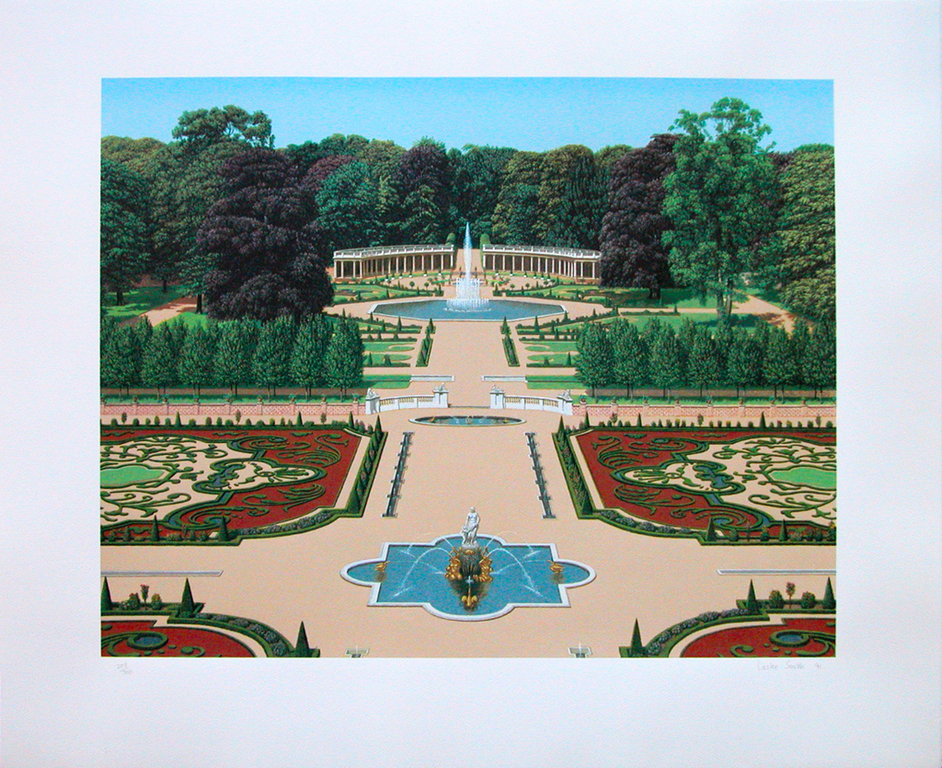 LESLIE SMITH, lithografie, ‘Paleistuin het Loo’, 1991, handgesigneerd kopen? Bied vanaf 23!