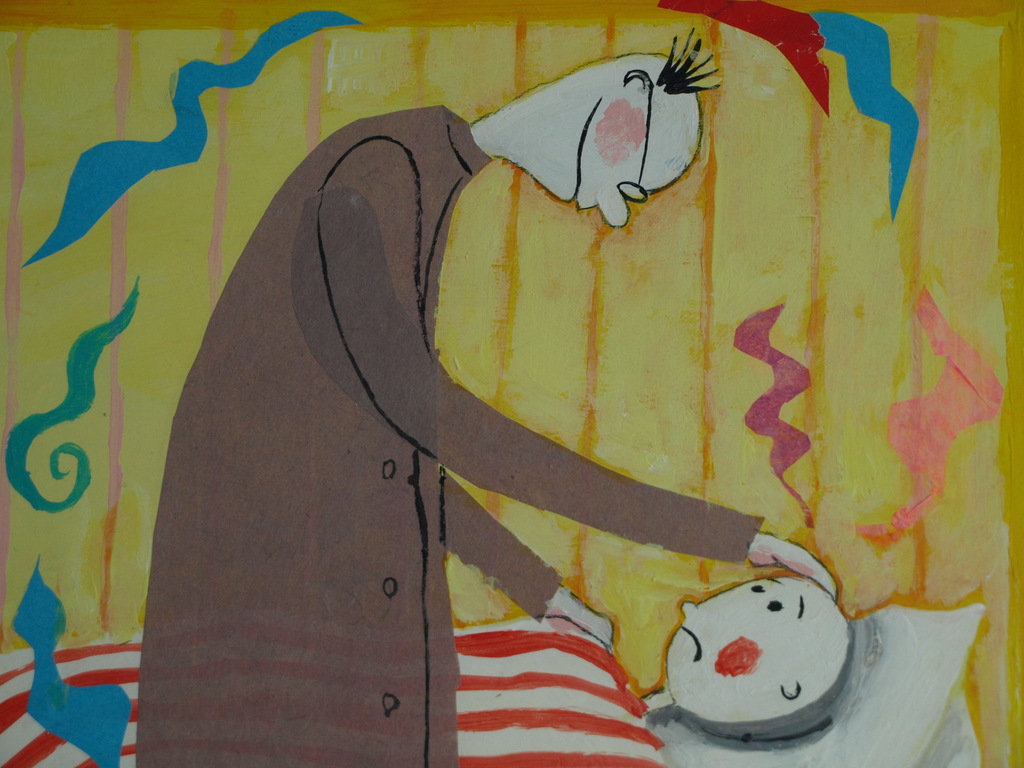 Daan Remmerts de Vries: Acryl en collage , Het leven is raar 11 –ingelijst -1997 kopen? Bied vanaf 75!