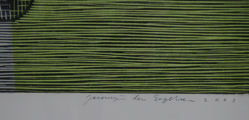 Jacomijn den Engelsen: Houtsnede, Zonder titel - Ingelijst (Zeer Groot!) kopen? Bied vanaf 250!